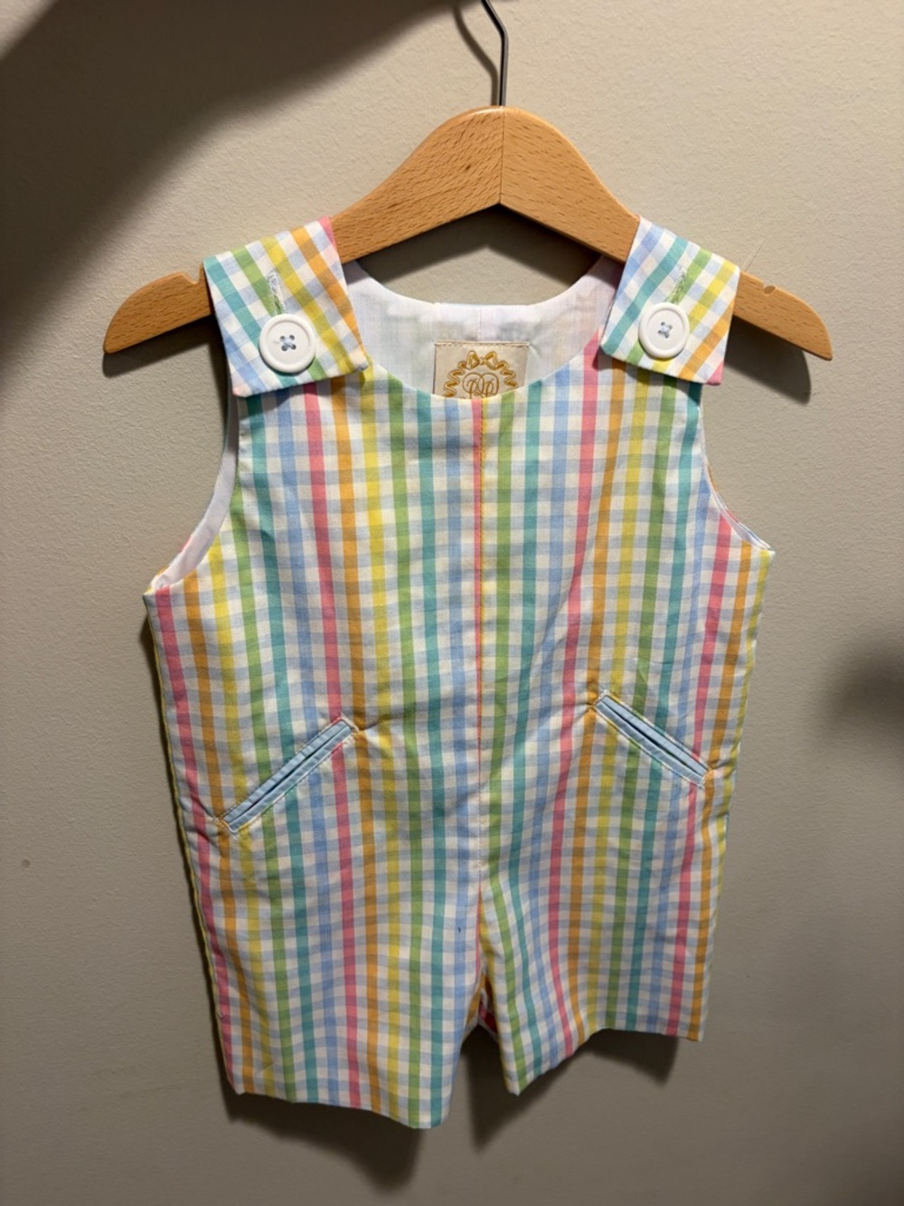 The Beaufort Bonnet Company Gingham Baby Romper